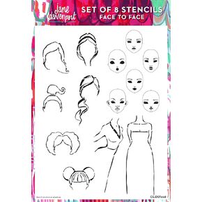 Jane Davenport Stencil 8/PK 2 FCE, Transparent