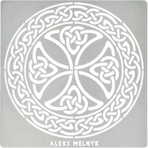 Aleks Melnyk No.38.2 استنسل مجلة معدنية، عقدة سلتيك، صليب، إسكندنافي، رمز الفايكنج، استنسلات أيرلندية من الفولاذ المقاوم للصدأ، أداة قالب لحرق الخشب، والتصوير الحراري والنقش، والحرف اليدوية، DIY in Kuwait