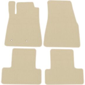 IKON MOTORSPORTS, Floor Mats Compatible with 2005-2009 Ford Mustang, Factory Fitment Beige Nylon Front & Rear Car Floor Mats Liner Carpets Replacement 4PC, 2006 2007 2008