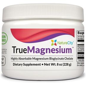 TrueMagnesium Highly Absorbable Chelated Magnesium Bisglycinate (60 Servings) - Magnesium for Sleep and Stress - Magnesium Supplement for Women and Men