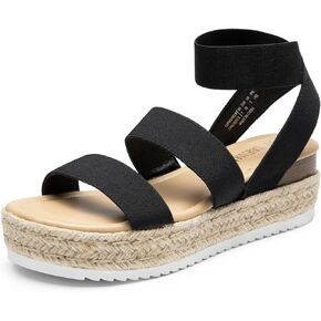 DREAM PAIRS Strappy Espadrille Platform Wedge Sandals for Women Dressy Summer, Comfortable Open Toe Sandals with Cushioned Insole and Ankle Strap Buckle