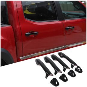 LLKUANG Car Outer Door Handle Decoration Cover Trim Compatible with Toyota Tacoma 2015-2022 ABS Door Handle Protection Molding Strip Exterior Accessories (Carbon fiber texture)