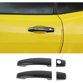 Carbon Fiber Exterior Door Handle Cover Trim, ABS Decoration Accessories for 2010-2015 Chevy Chevrolet Camaro
