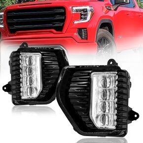 LED Fog Lights for 2019 2020 2021 2022 GMC Sierra, Bumer Driving Fog Lamps Assembly Replacement, DOT Certified (1 pair)