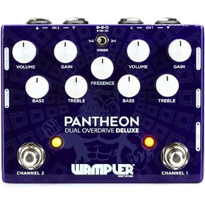 Wampler Pantheon Deluxe Dual Overdrive Pedal with MIDI, Blue