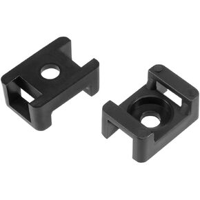 uxcell Cable Tie Mount Base Saddle Type Wire Holder Nylon 9.2mm Hole Width Black 50Pcs