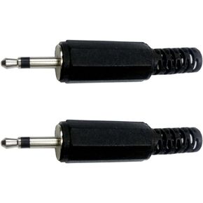 CESS 2.5mm TS Male Plug Jack Black Audio Cable Connectors (2 Pack)