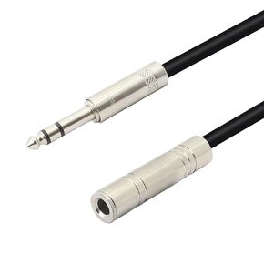 PNGKNYOCN 6.35mm 1/4" inch Stereo Plug Male to 1/4 Female Stereo Headphone Guitar Extension Cable Cord，Audio Cable Stereo Extender（55cm）