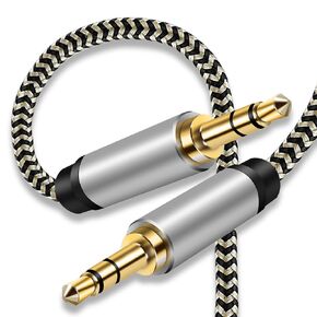 3.5mm Aux Cable 15 Ft, Hanprmee 3.5mm Male to Male Auxiliary Audio Stereo Cord Compatible with Car,Headphones, iPods,Tablets,Laptops,Android Smart Phones& More