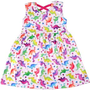 Toddler Girls Summer Dresses Floral Ruffle Dress Tie Back Cotton Flutter Sleeves Summer Dresses for 2-8Y