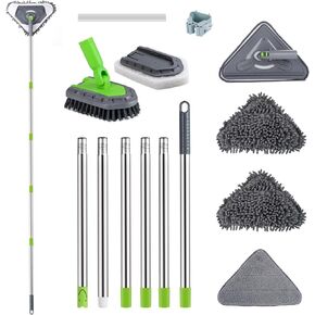 85 Inch Wall Cleaner Mop & Shower Scrubber with Long Handle - Baseboard Cleaner Tool Duster for Wall Washer Ceiling Window, Shower Cleaning Brush for Bathroom Bathtub in Kuwait