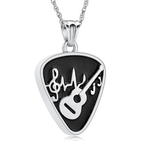 shajwo Cremation Jewelry Guitar Pick Urn Necklaces for Ashes for Women Men Memorial Human Ashes Pendant