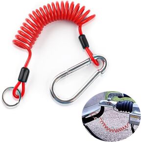 Trailer Breakaway Cable,Scalable Trailer Emergency Brake Cable with 4Ft Strong Spring & Carabiner,Universal Trailer Safety Cables for Towing Car Truck SUV RV Camper
