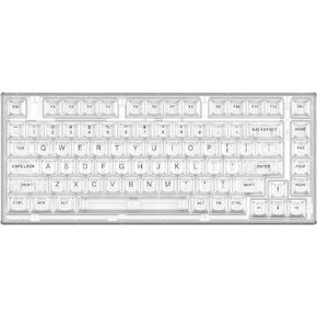 YUNZII X75 PRO 82 Key Wireless Hot Swappable Mechanical Gaming Keyboard with Transparent Keycaps,BT5.0/2.4G/USB-C, Gasket Mount Keyboard,for Windows/Mac (Crystal Ice Switch, Wireless-Pink)