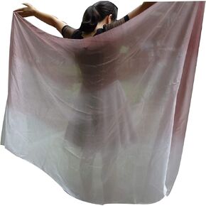 Winged Sirenny 3yds Belly Dance Silk Veil Gradient Color, Real Silk Luxury Bellydance Scarf with Hand Rolled Edges (red gradient)