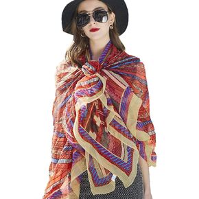 DANA XU 100% Pure Mulberry Crinkle Georgette Silk Large Size Wedding Pashmina Shawls and Wraps travel floral Scarf for Women