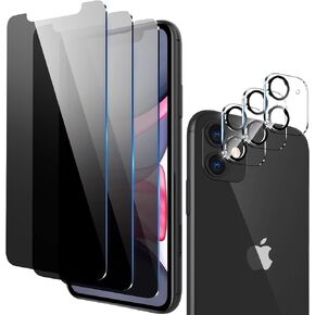 3+3 Pack iPhone 13 Pro Max Privacy Screen Protector with Camera Lens Protector, Anti Spy Tempered Glass Film 9H Hardness Bubble Free Shatterproof Private Screen Protector 6.7 Inch