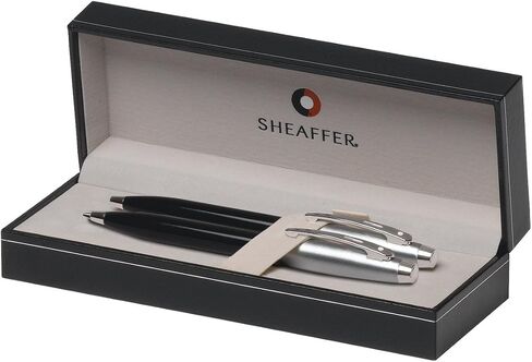 Sheaffer Gift Collection 100 Series Ball Point and Mechanical Pencils Set, Glossy Black Barrel with Chrome Cap with Refill and Lead (SH/9313-9) in Saudi Arabia