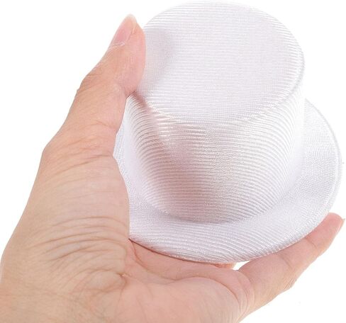 Toddmomy Tiny Hats 2pcs White Felt Top Hats,Mini Felt Top Hats Doll Hats for Snowmen DIY Crafts Christmas Party Decor Tiny Hat in Saudi Arabia