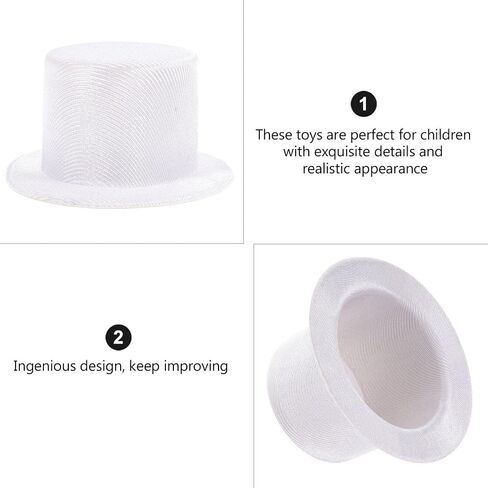 Toddmomy Tiny Hats 2pcs White Felt Top Hats,Mini Felt Top Hats Doll Hats for Snowmen DIY Crafts Christmas Party Decor Tiny Hat in Saudi Arabia