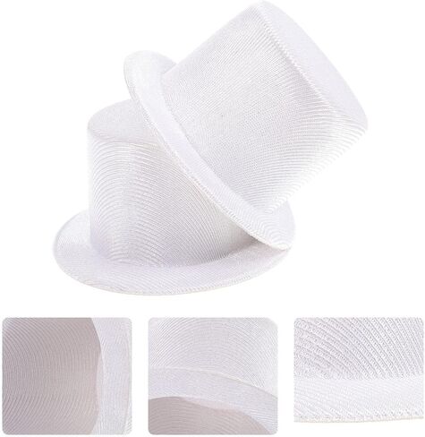 Toddmomy Tiny Hats 2pcs White Felt Top Hats,Mini Felt Top Hats Doll Hats for Snowmen DIY Crafts Christmas Party Decor Tiny Hat in Saudi Arabia