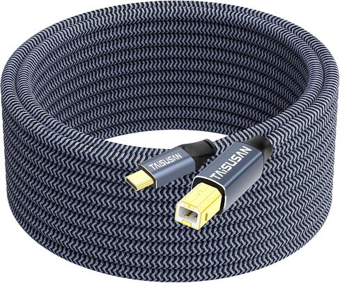 USB Printer Cable 30ft, Type A to B, High Speed Cord Compatible for Keyboard, MacBook, Printers and Scanners - Gray in Kuwait