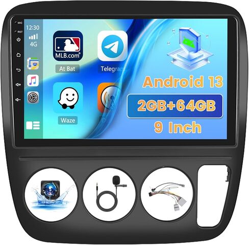 Hikity for Honda CRV 1997-2001 (Manual A/C) Android Car Stereo 2+64GB 9 Inch Touchscreen Car Radio Carplay Android Auto Support GPS Navigation WiFi Bluetooth FM EQ Backup Camera in Saudi Arabia