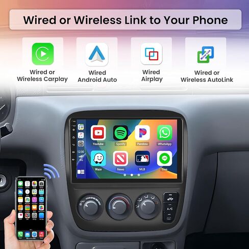 Hikity for Honda CRV 1997-2001 (Manual A/C) Android Car Stereo 2+64GB 9 Inch Touchscreen Car Radio Carplay Android Auto Support GPS Navigation WiFi Bluetooth FM EQ Backup Camera in Saudi Arabia
