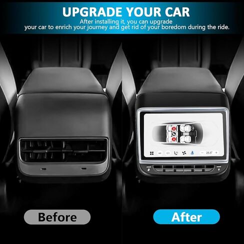 Rear Display Screen for Tesla Model 3&Y, 2017-2024 Accessories for Tesla Model 3 Display 7.2" IPS Touchscreen with Carplay&Android, Auto Air Conditioning Control Seat Heating HD Screen1280x800P in Kuwait