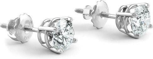 1 1/2 Cttw 14K أبيض مستدير قطع أقراط مرصعة بالألماس معتمدة من IGI in Kuwait