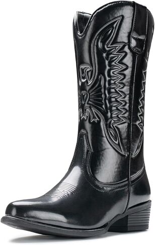 Cowboy Boots For Women Mid Calf Cowgirl Boots Pointy Toe Western Boot in Kuwait