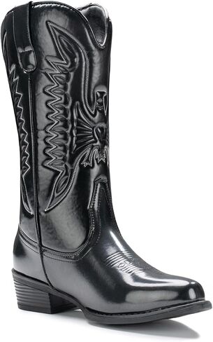 Cowboy Boots For Women Mid Calf Cowgirl Boots Pointy Toe Western Boot in Kuwait