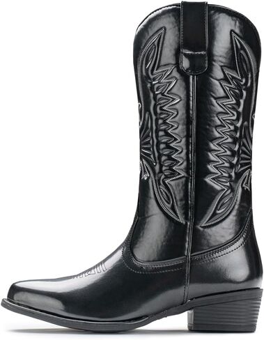 Cowboy Boots For Women Mid Calf Cowgirl Boots Pointy Toe Western Boot in Kuwait