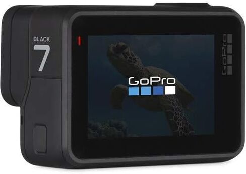 كاميرا GoPro HERO7 Black - مقاومة للماء مع شاشة تعمل باللمس، فيديو بدقة 4K HD، صور بدقة 12 ميجابكسل، بث مباشر واستقرار - مع بطاقة Micro Sd سعة 64 جيجابايت ومجموعة ملحقات محملة مكونة من 50 قطعة (متجددة) in Kuwait