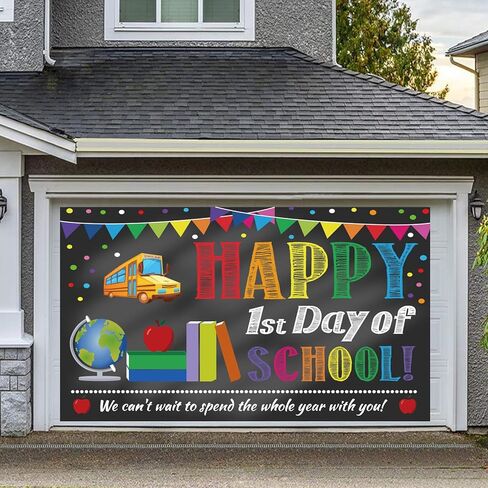لافتة خلفية لليوم الأول من المدرسة، لافتة ترحيب بالعودة إلى المدرسة لمستلزمات الفصل الدراسي، اليوم الأول من مرحلة ما قبل المدرسة ورياض الأطفال الصف الأول العودة إلى لوازم تزيين الحفلات المدرسية in Kuwait
