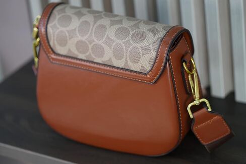 Small Crossbody Bags for Women - Leather Purse Handbag - Fashion Design - Golden Buckle (Light Brown) in Saudi Arabia