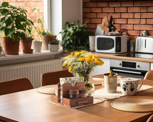 حامل مناديل، حامل مناديل مع علبة هزازة فلفل ملح مدمجة، موزع مناديل من خشب السنط لسطح طاولة الطعام، حامل ورق مستقيم - حافظ على مطبخك مرتبًا ومنظمًا in Kuwait