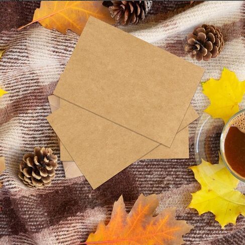 100 Pack 4x6 Kraft Blank Cardstock Paper - Card Stock for Printer Postcards, Photo Paper Invitations, Greeting, Notes, Thank You, Index Cards - Plain for Writing, Stamping, Printing, Art, DIY Making in Saudi Arabia