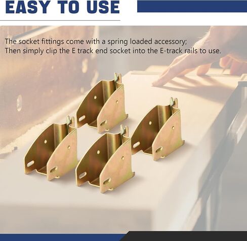 DASBET E Track Wood Beam Socket Fittings, E Track Beam Socket, E-Track Accessories Wood Beam Brackets, Cargo Storage Lumber Bracket for Cargo Control, Shelf Brackets, Cargo Trailer (10) in Saudi Arabia