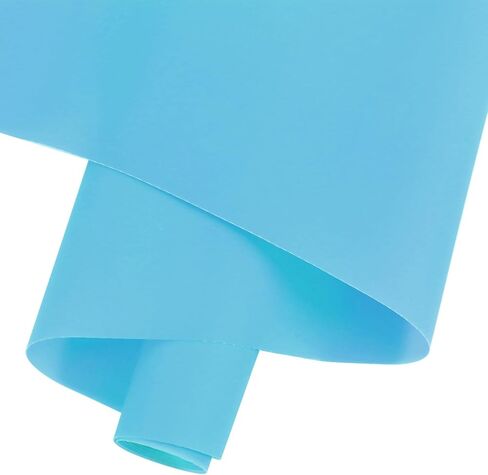 Smooth Solid Color PVC Jelly Roll Vinyl Faux Leather Fabric 12"X53"(30cmX135cm) for Making Crafts,Hair Bows,and Sewing Craft Projects (Blue) in Saudi Arabia
