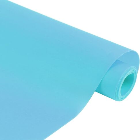Smooth Solid Color PVC Jelly Roll Vinyl Faux Leather Fabric 12"X53"(30cmX135cm) for Making Crafts,Hair Bows,and Sewing Craft Projects (Blue) in Saudi Arabia