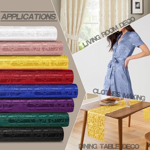 Black Satin Fabric by The Yard - 1 Yard 60 Inch Wide Shiny Satin Jacquard Fabric Silky Smooth Satin for DIY Crafts and Clothing Making in Saudi Arabia