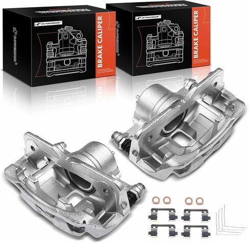 A-Premium Disc Brake Caliper Assembly with Bracket Compatible with Select Acura and Honda Models - ILX 2013-2015, Civic 2012-2015, CR-Z 2011-2015, Fit, L4 1.5L - Front Right Passenger Side in Saudi Arabia