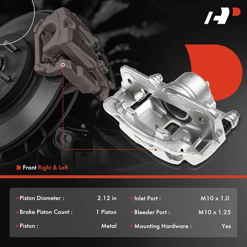 A-Premium Disc Brake Caliper Assembly with Bracket Compatible with Select Acura and Honda Models - ILX 2013-2015, Civic 2012-2015, CR-Z 2011-2015, Fit, L4 1.5L - Front Right Passenger Side in Saudi Arabia