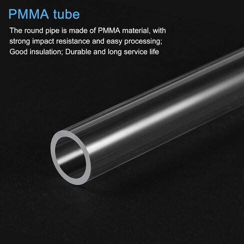 MECCANIXITY Acrylic Pipe Rigid Round Tube Clear 9mm(3/8") ID 12mm(1/2") OD 305mm(12") for Lamps and Lanterns,Water Cooling System 2pcs in Saudi Arabia