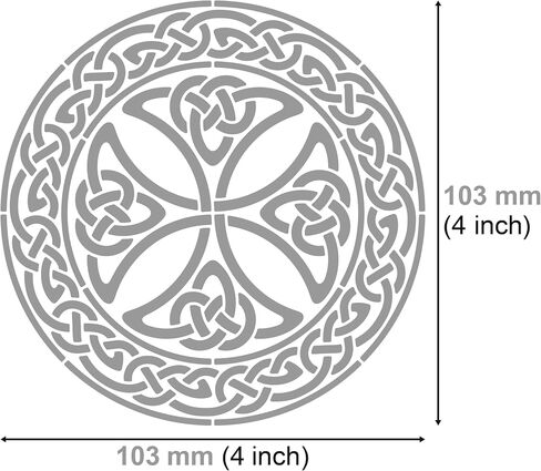 Aleks Melnyk No.38.2 Metal Journal Stencil, Celtic Knot, Cross, Scandinavian, Viking Symbol, Stainless Steel Irish Stencils, Template Tool for Wood Burning, Pyrography and Engraving, Crafting, DIY in Saudi Arabia