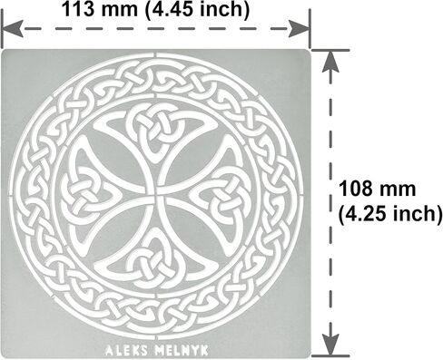 Aleks Melnyk No.38.2 Metal Journal Stencil, Celtic Knot, Cross, Scandinavian, Viking Symbol, Stainless Steel Irish Stencils, Template Tool for Wood Burning, Pyrography and Engraving, Crafting, DIY in Saudi Arabia