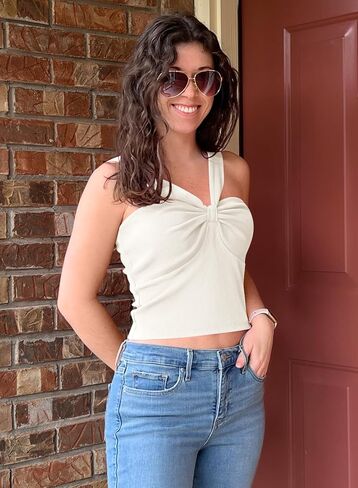 MIHOLL قطع علوية للخروج للنساء قطع علوية لطيفة بدون أكمام مضلعة من الأمام لصيف عصري ومثير in Kuwait