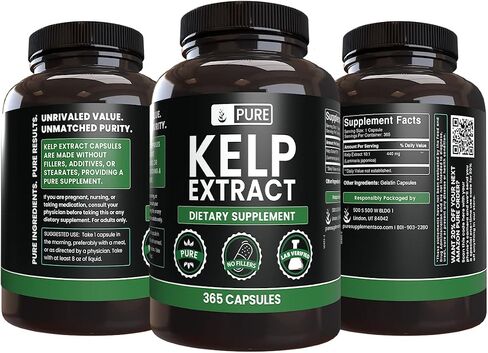 Pure Original Ingredients Kelp Extract (365 Capsules) No Magnesium Or Rice Fillers, Always Pure, Lab Verified in Saudi Arabia