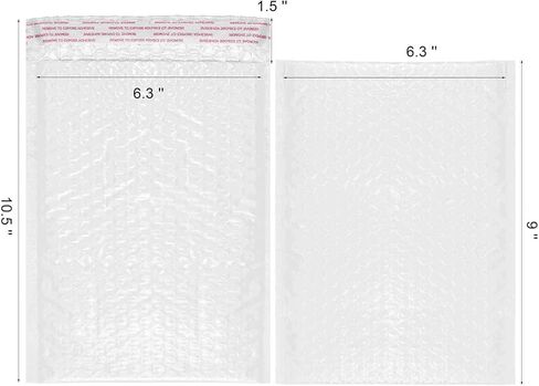 24 قطعة من مغلفات الفقاعات البلاستيكية ذاتية الغلق المبطنة والمغلفات الشحن المبطنة بالفقاعات مقاس داخلي 10 × 6.3 بوصة (أبيض + أسود) in Kuwait